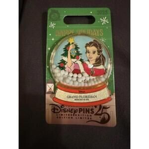 Disney Grand Floridian Resort & Spa 25th Anniversary Holiday Snow Globe Pin